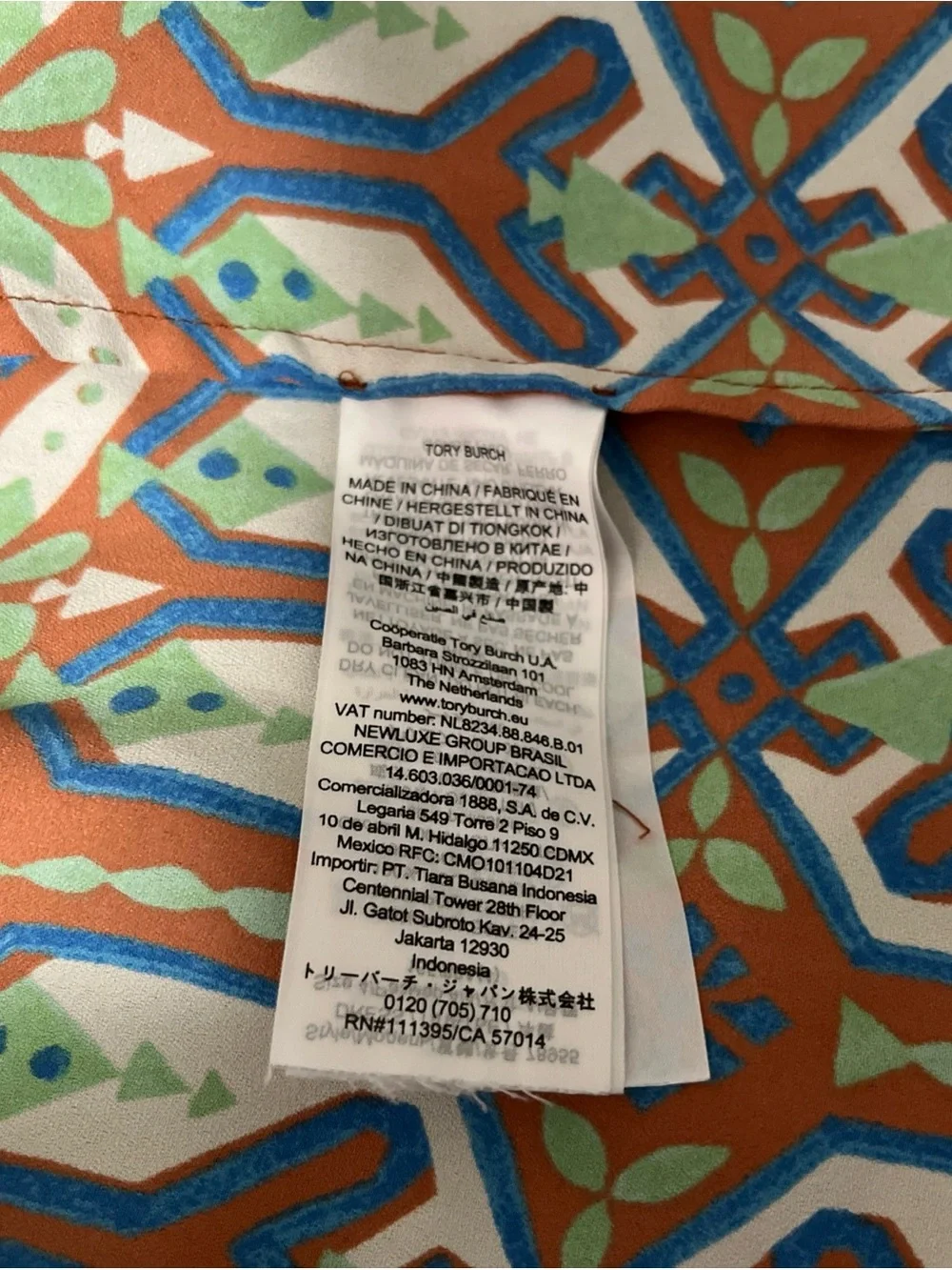 Tory Burch Garden Maze Geometric Print Pleated Shirt Dress